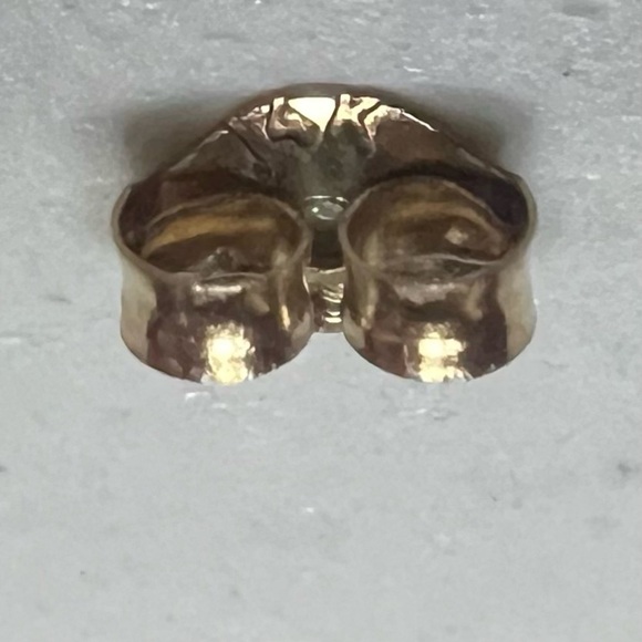 14K Solid Gold Black Crystal Ball Stud Earrings – Preowned Sparkly Bead posts - Picture 16 of 17